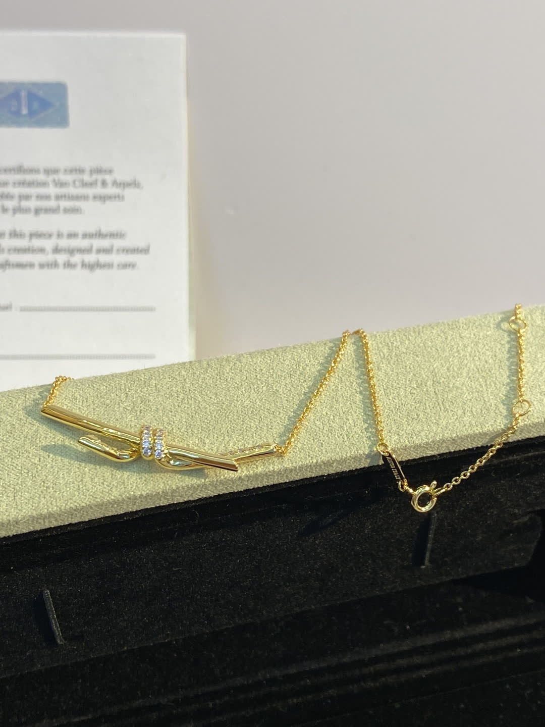Tiffany & Co. Elsa Peretti® Diamond Bow Bar Necklace